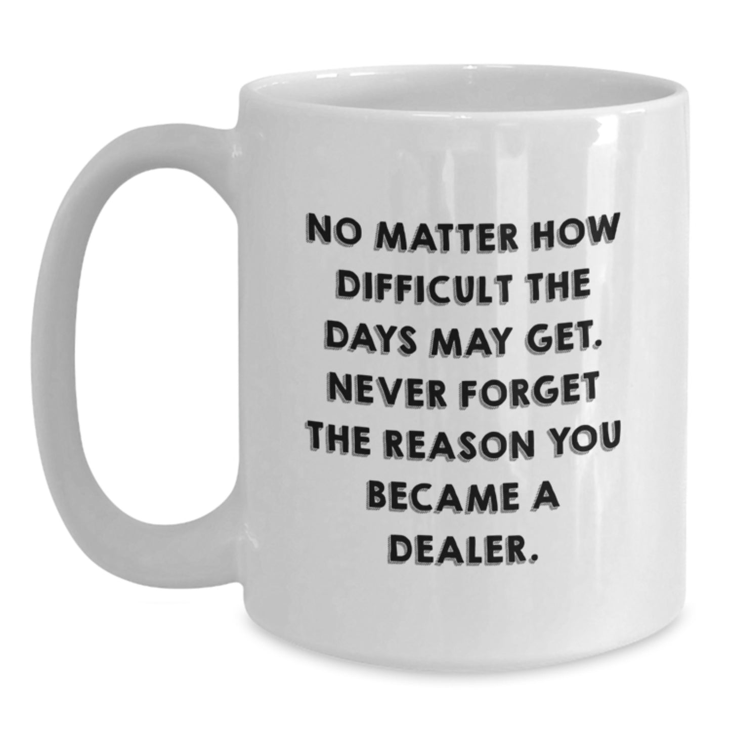 Funny Dealer Gifts, Inspirational Quote White Coffee Mug for Graduation, Gifts from Friends, Coworkers, Family, Gifts for Dealer - Main