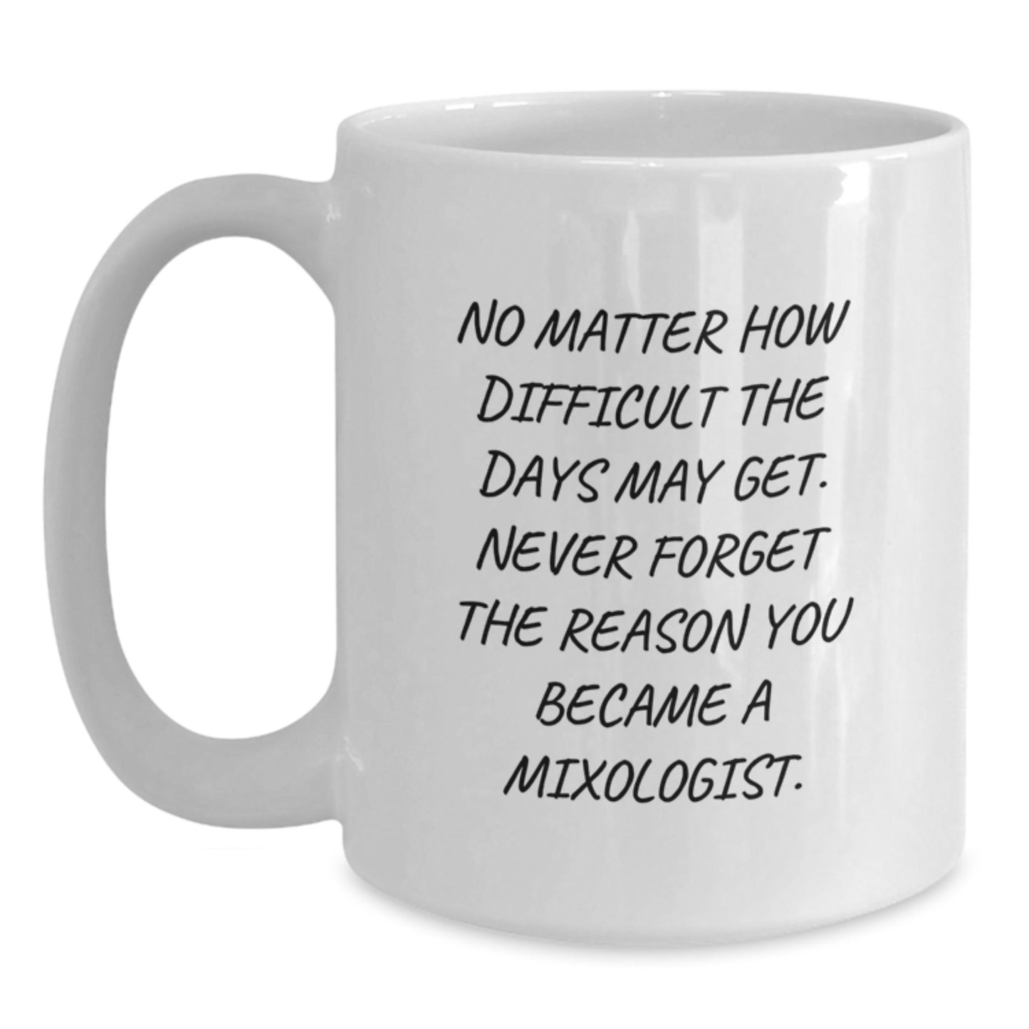 Mixologist Gifts from Friends - Never Forget the Reason You Became a Mixologist - White Coffee Mug for Graduation - Main