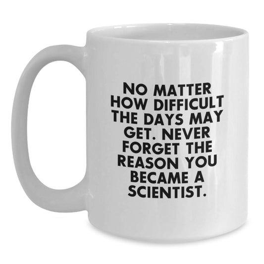 Inspirational Scientist Gifts - Funny Quote Coffee Mug for Scientist Graduation, Gifts from Friends, Gifts for Male Scientist, White 11oz/15oz Ceramic Mug - Main