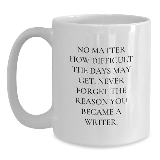 Inspiring Writer Gifts, Funny Quote Mug for Writers, White Coffee Mug - Gifts from Friends to Writers at Christmas - Main