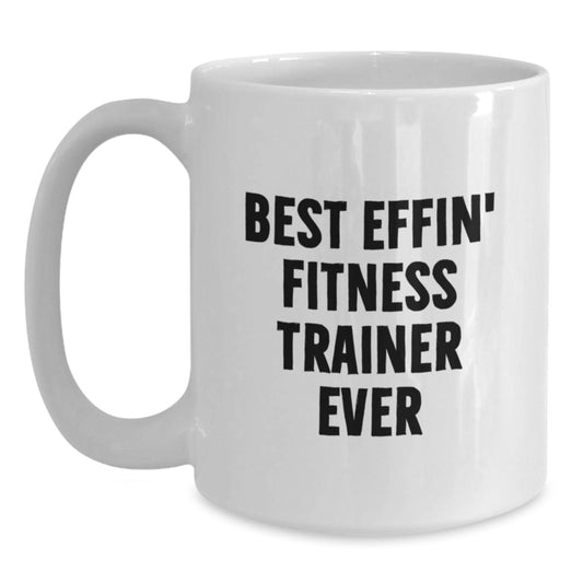 Funny Fitness Trainer White Coffee Mug Gifts for Men Friends Birthday Unique - Main