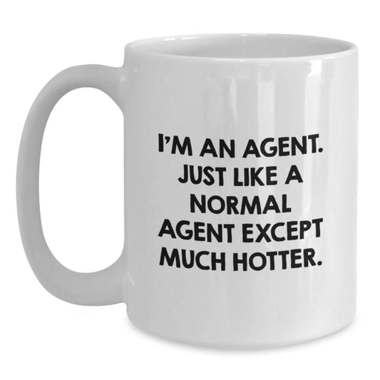 Funny Agent Gifts for Agents, White Coffee Mug, Birthday Unique Presents, Gifts from Friends, 'I'm An Agent' - Main