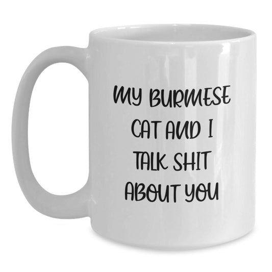 Funny Burmese Cat White Coffee Mug Gifts from Family for Friends Graduation - Main
