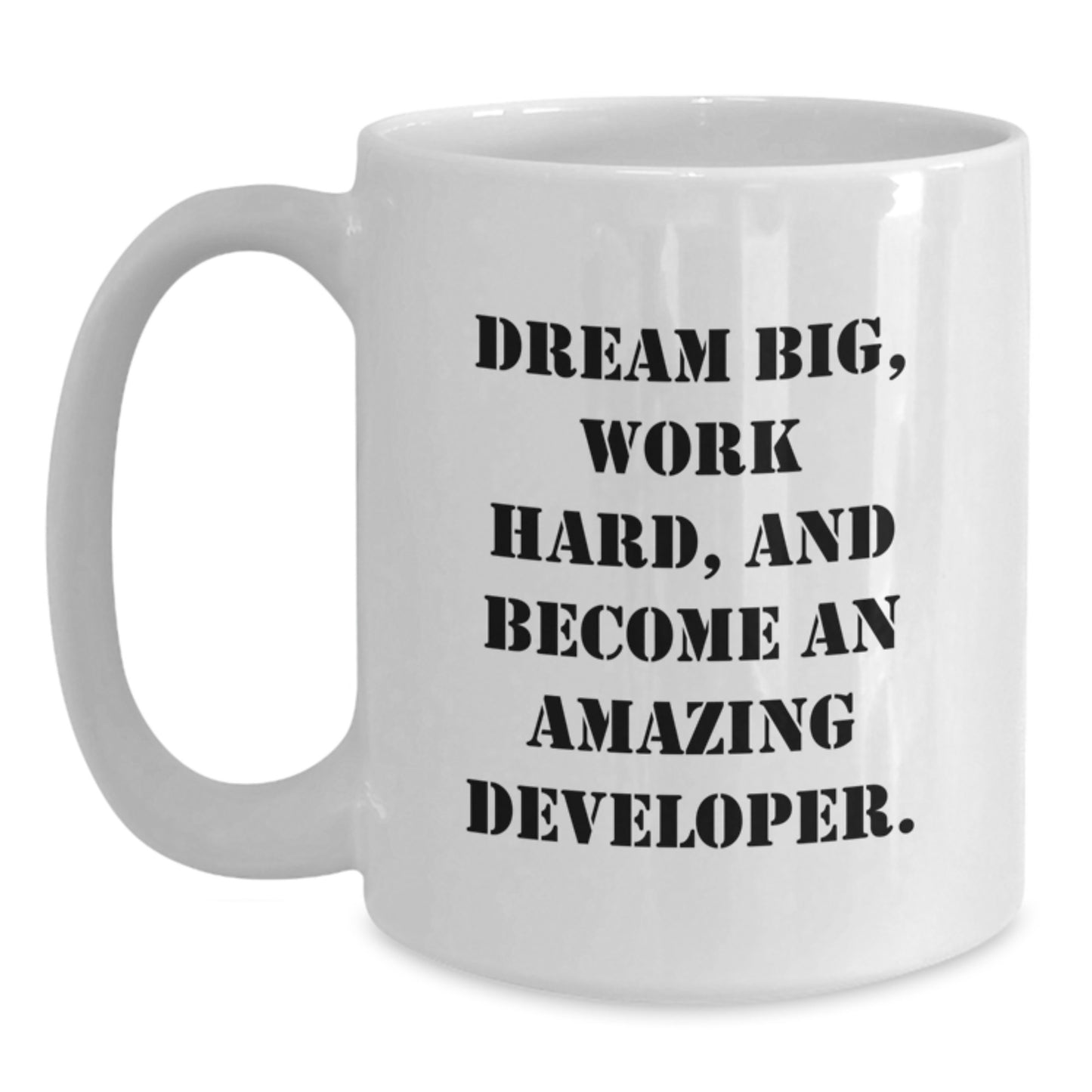 Developer Inspirational White Coffee Mug Gifts from Friends, Become an Amazing Developer, Unique Birthday Unique Gift for Him - Main