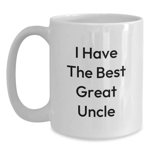 Funny Uncle Gifts for Men from Family on Mother's Day with I Have The Best Great Uncle Quote, White Coffee Mug - Main