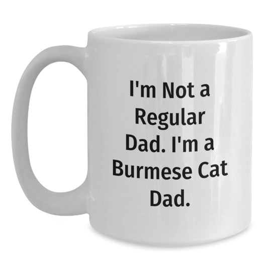 Burmese Cat Dad Funny Graduation Gifts White Coffee Mug for Friends Family - Main