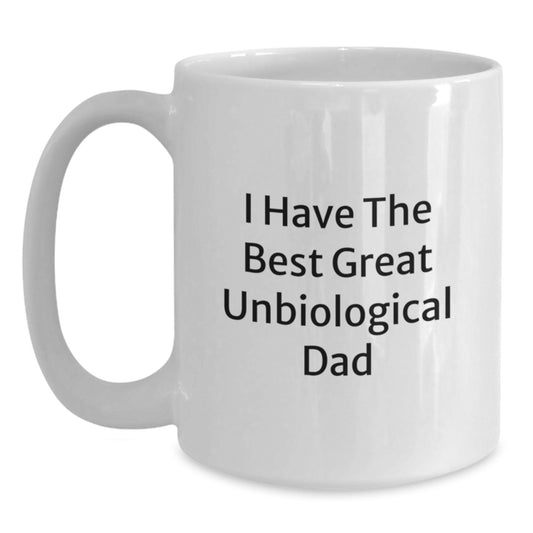 Funny Unbiological Dad Gifts from Friends, White Coffee Mug for Unbiological Dad on Birthday Unique Gifts - Main