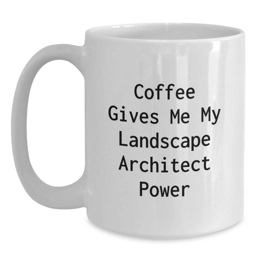 Funny Landscape Architect White Coffee Mug, Gifts from Men to Landscape Architect, Coffee Gives Me My Landscape Architect Power, Unique Christmas Unique Gifts - Main