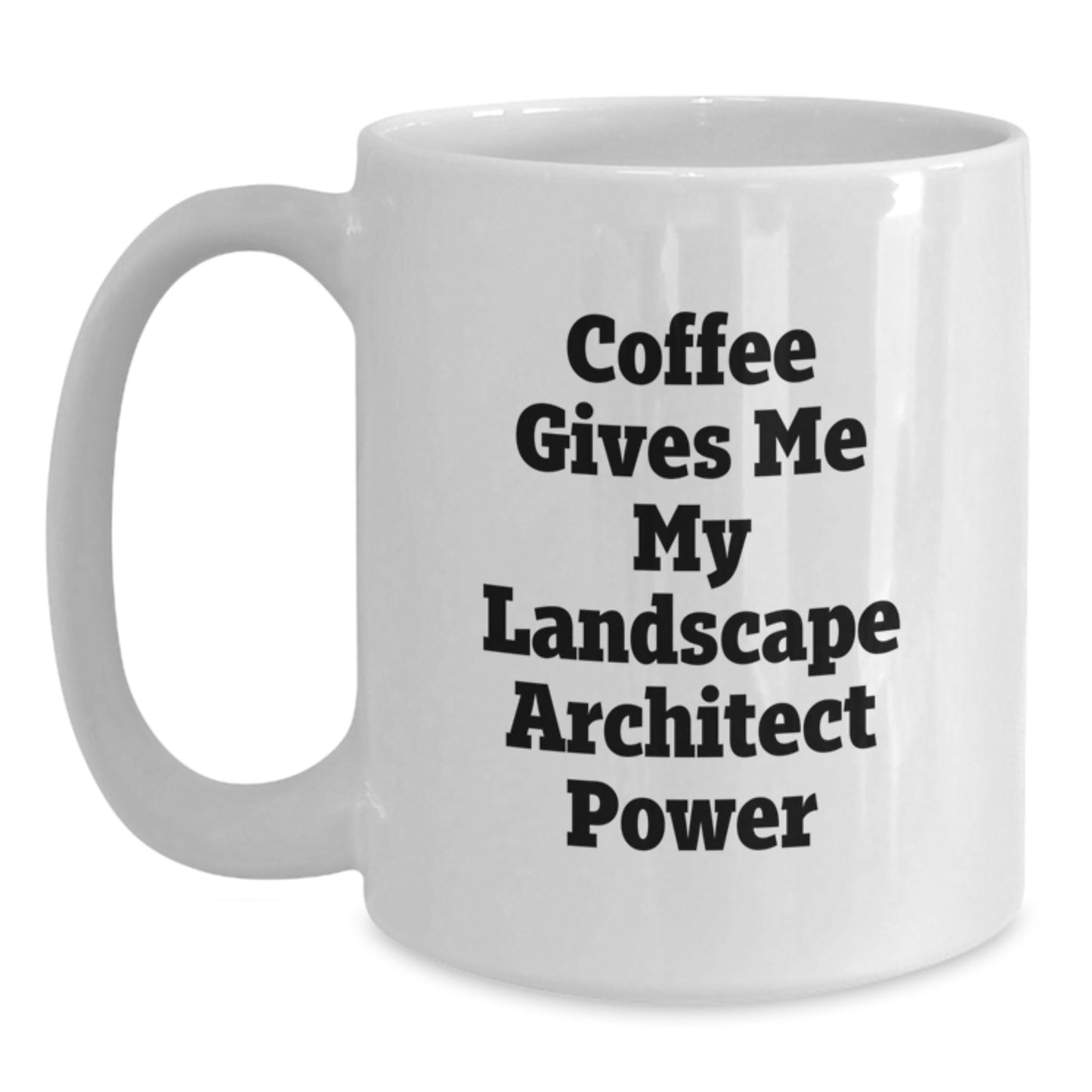 Funny Landscape Architect Christmas Unique Gifts from Men, Christmas Unique Gifts for Landscape Architect, White Coffee Mug with Coffee Gives Me My Landscape Architect Power Quote - Main