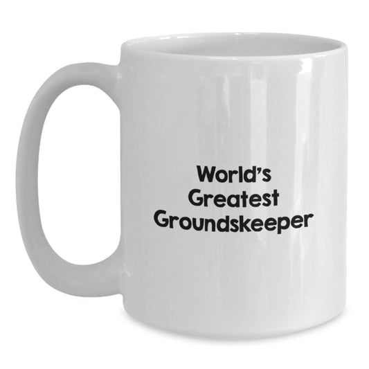 Funny groundskeeper Gifts, World's Greatest groundskeeper Coffee Mug for Dad, Unique White Coffee Mugs for Father's Day - Main