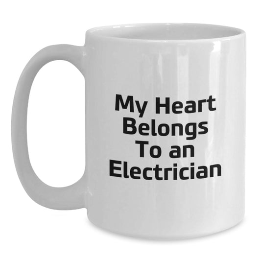 Funny Electrician Gifts from Friends, Women, and Family - Unique White Coffee Mug for Electrician Men and Women, Graduation Unique Gifts - Main