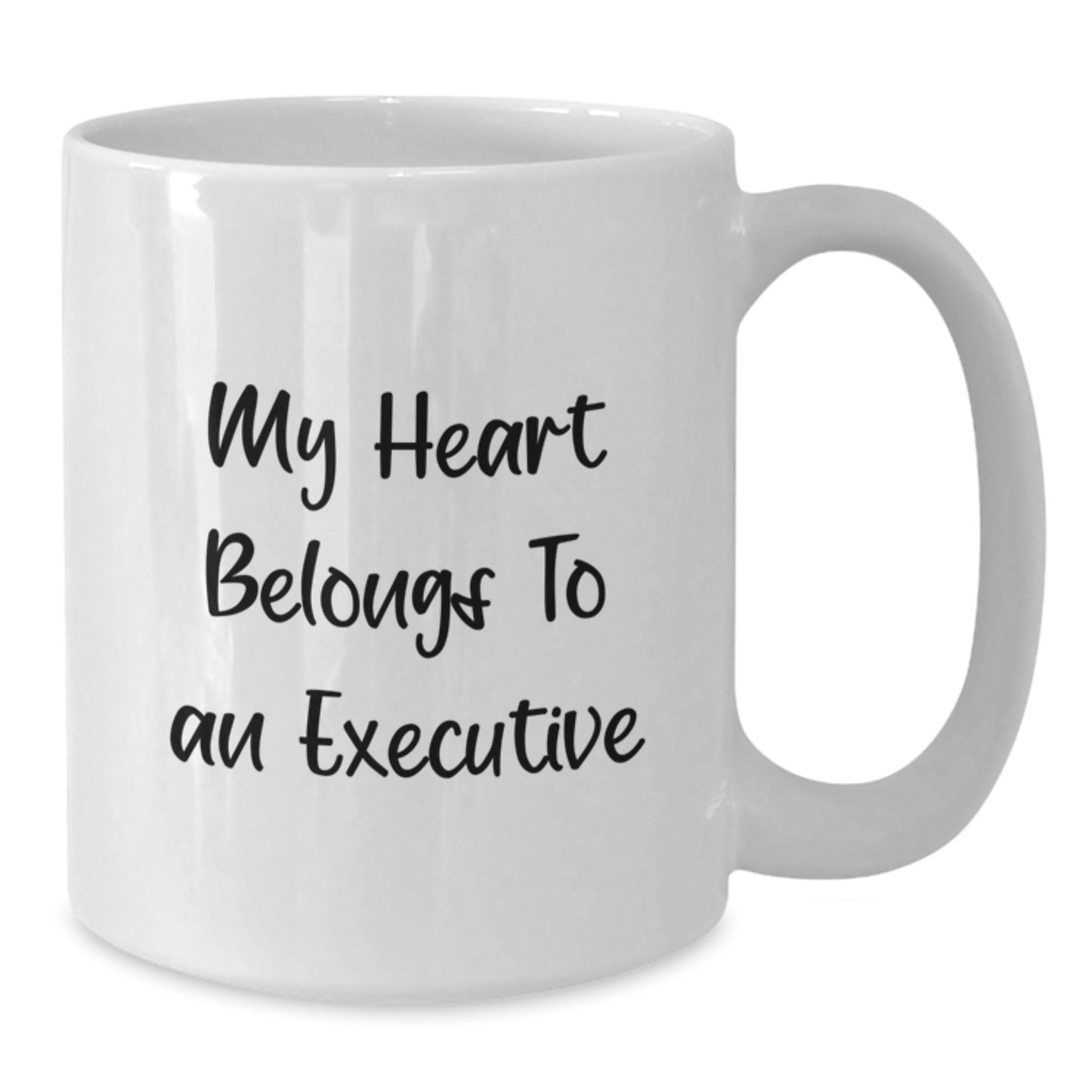 Funny Executive Gifts for Him, Unique White Coffee Mug with My Heart 'My Heart Belongs To An Executive' Quote, Christmas Unique Gifts from Friends to Executive Men - Additional