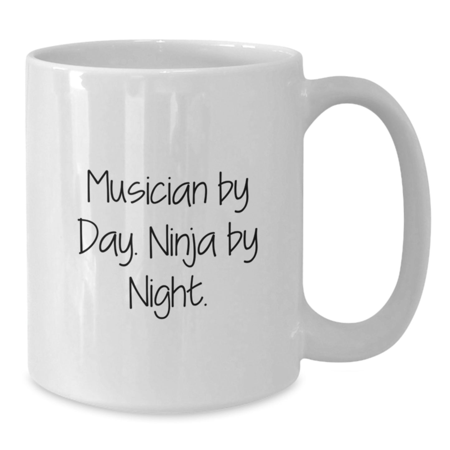 Funny Musician Gifts from Friends - Musician White Coffee Mug - 'Musician By Day. Ninja By Night.' for Musician Men, Women, Friends, Coworkers, Family - Additional