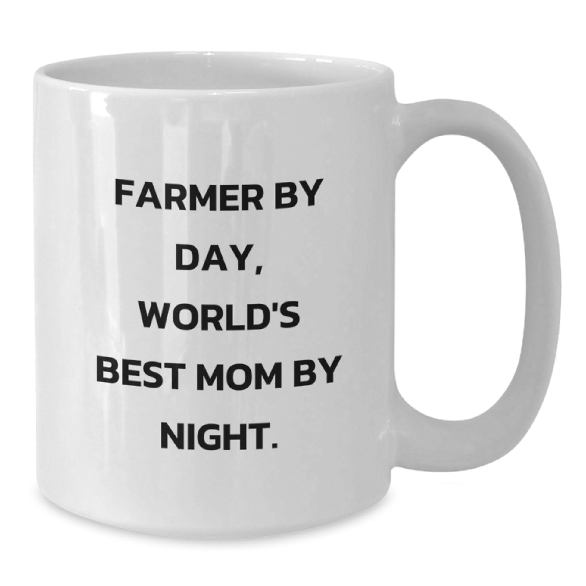 Funny Farmer Mugs Gifts from Friends for Farmers White Coffee Mugs World's Best Mom by Night, Christmas Unique Gifts for Her - Additional