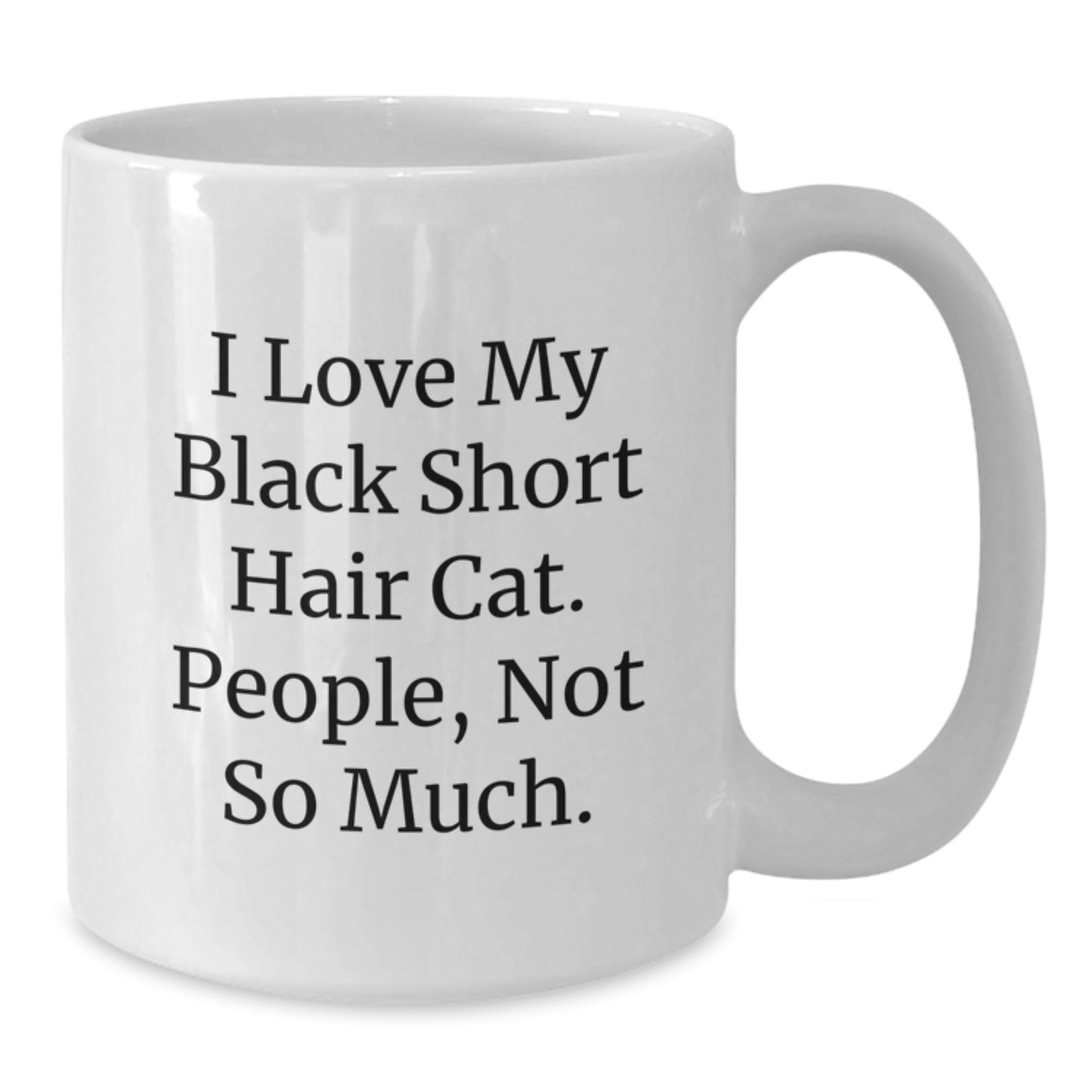 Funny Black Short Hair Cat White Coffee Mugs Gifts from Men for Black Short Hair Cat Lovers on Christmas - Additional