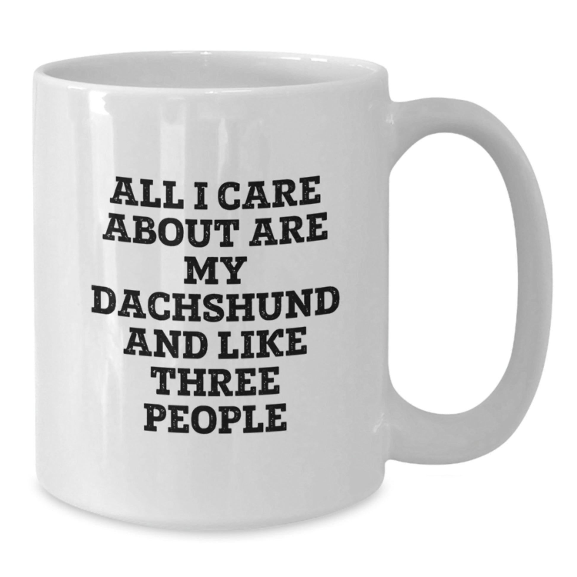 Dachshund Dog Lover Gifts from Friends - All I Care About Are My Dachshund And Like Three People Funny White Coffee Mug for Valentine's - Additional