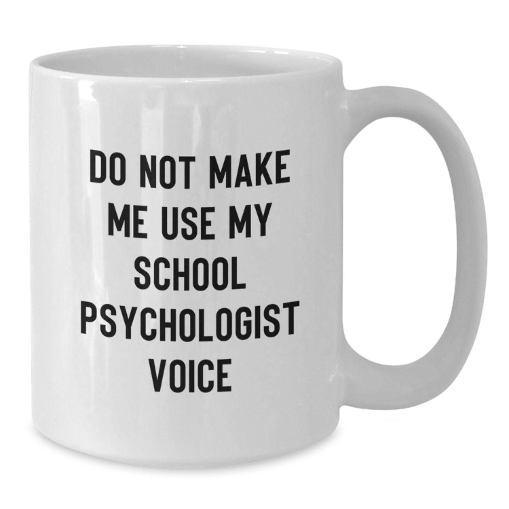 Funny School Psychologist Gifts for Christmas from Friends - 'Do Not Make Me Use My School Psychologist Voice' White Coffee Mug - Additional