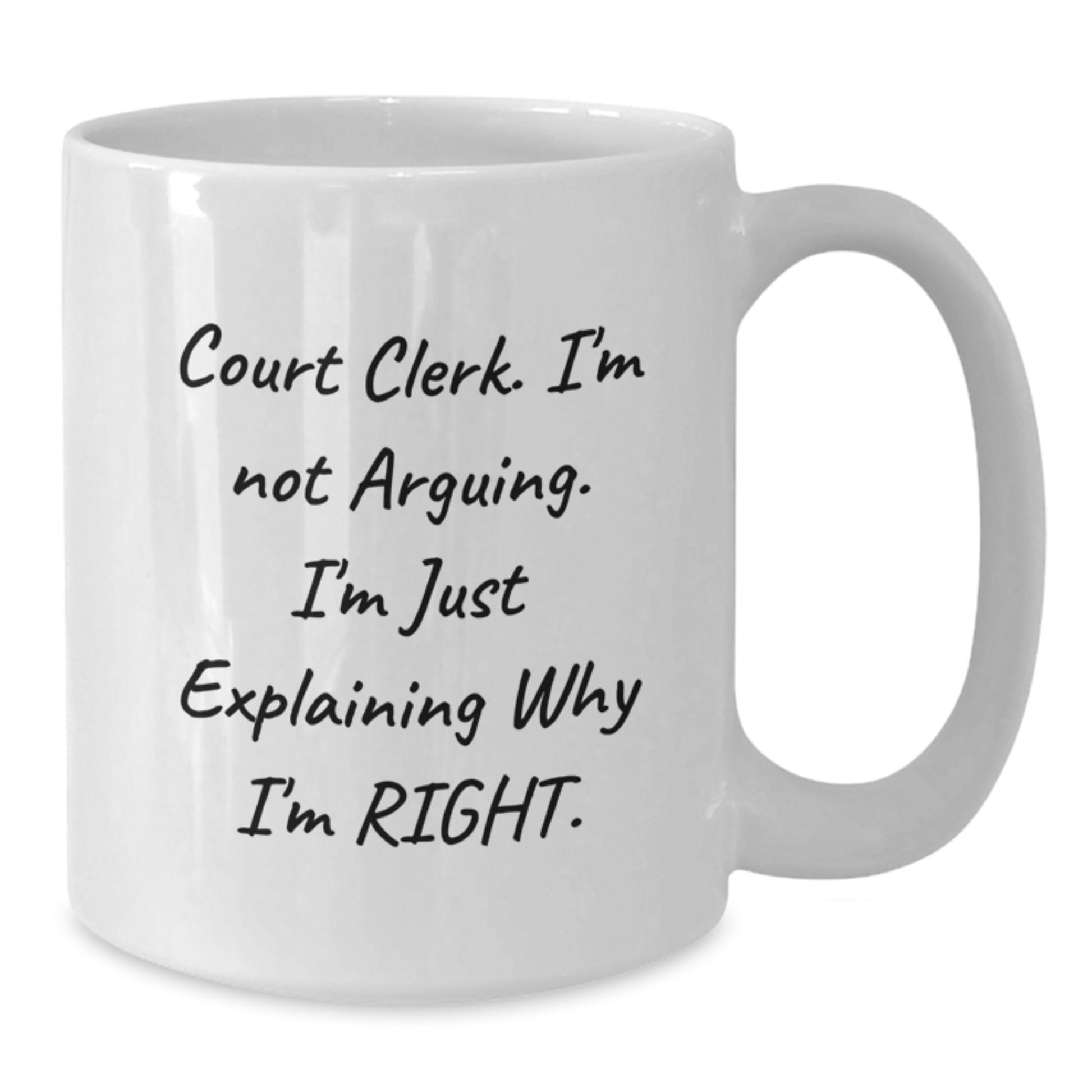 Funny Court Clerk Gifts from Friends to Court Clerks, White Coffee Mug for Court Clerks on Christmas Unique Gifts - Additional