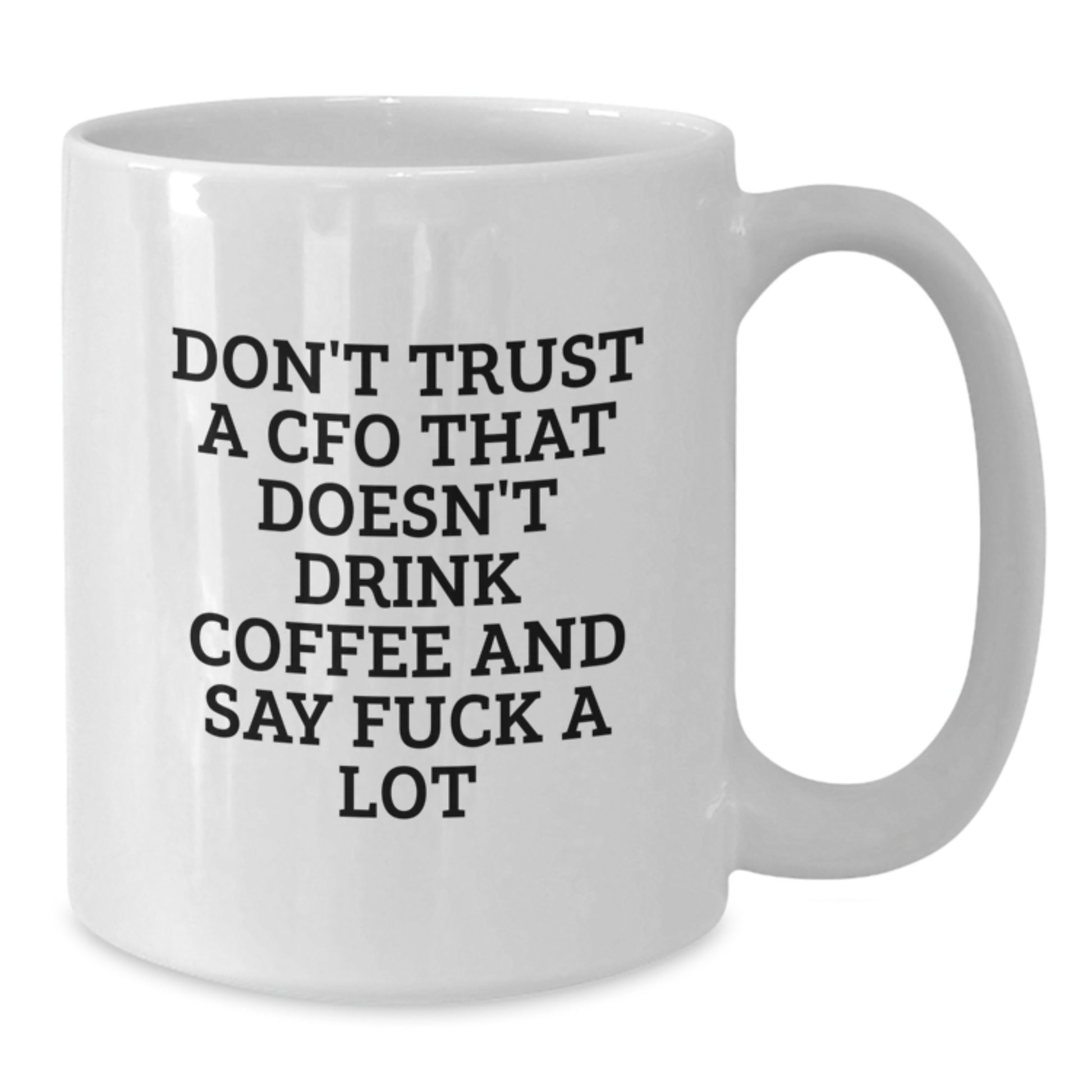 Funny CFO Gifts for Men from Coworkers, White Coffee Mugs for Christmas Unique Presents, 'Don't Trust A CFO That Doesn't Drink Coffee And Say F--k A Lot' Quote - Additional