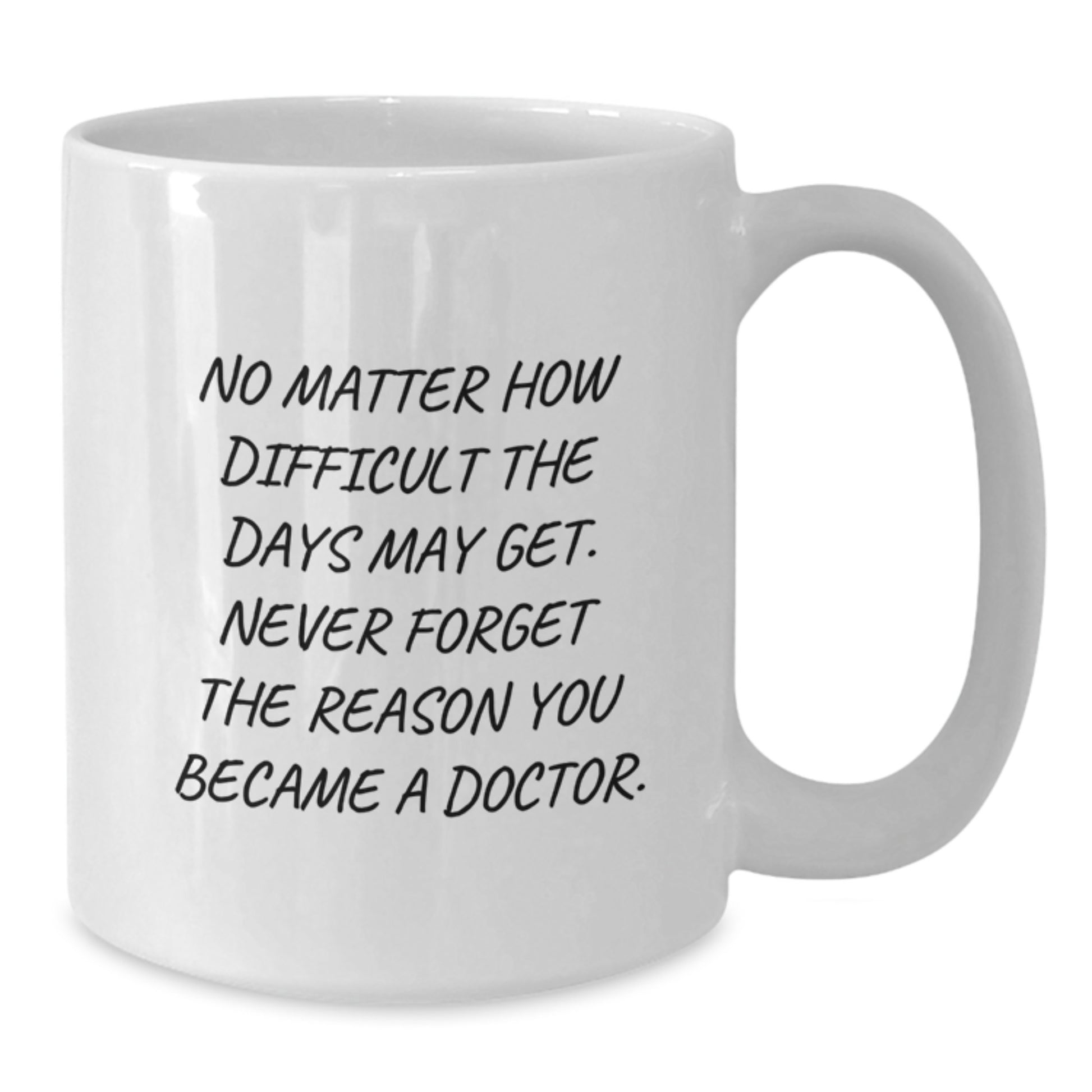 Funny Doctor Gifts from Friends for Graduation - White Coffee Mug - 'No Matter How Difficult The Days May Get. Never Forget The Doctor You Became' - Additional