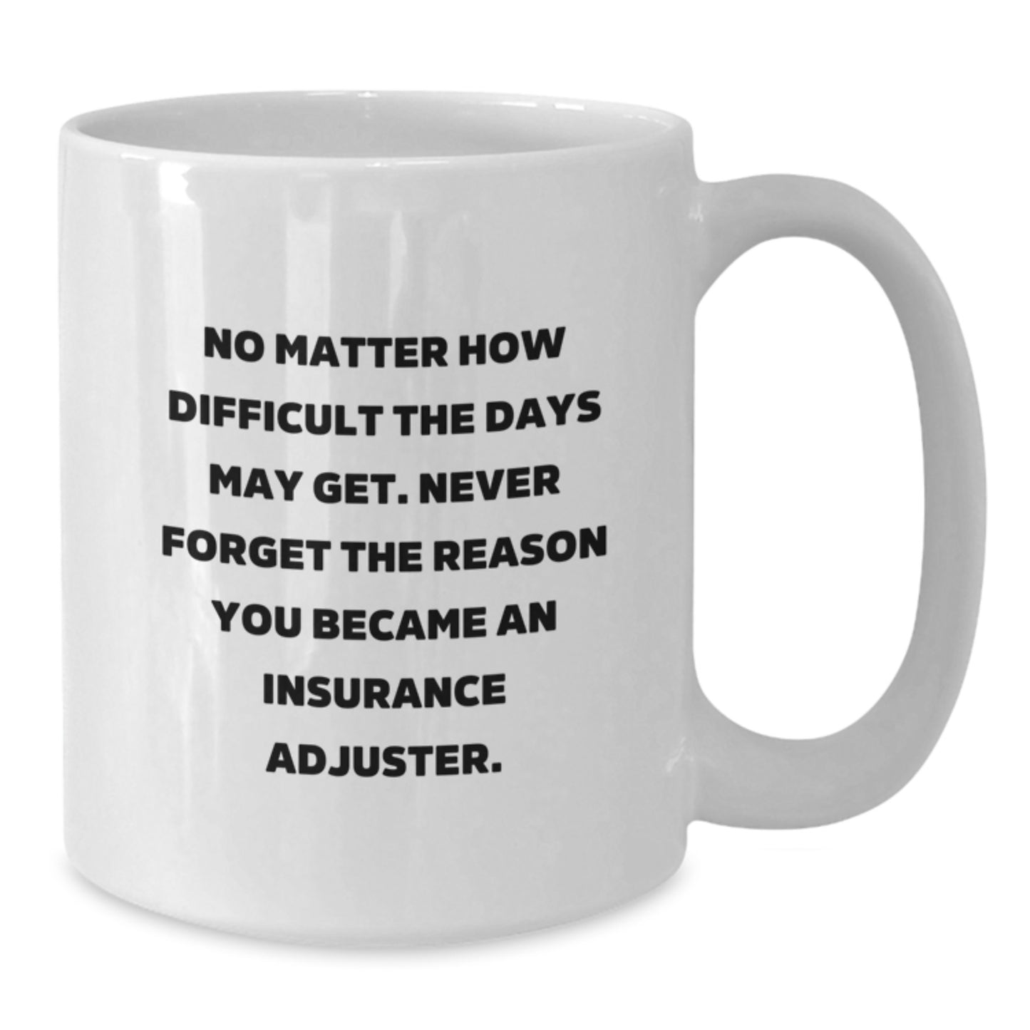 Funny Graduation Unique Gifts for Insurance Adjuster Friends from Family - Inspirational Quote White Coffee Mug, 11oz or 15oz Ceramic - Additional