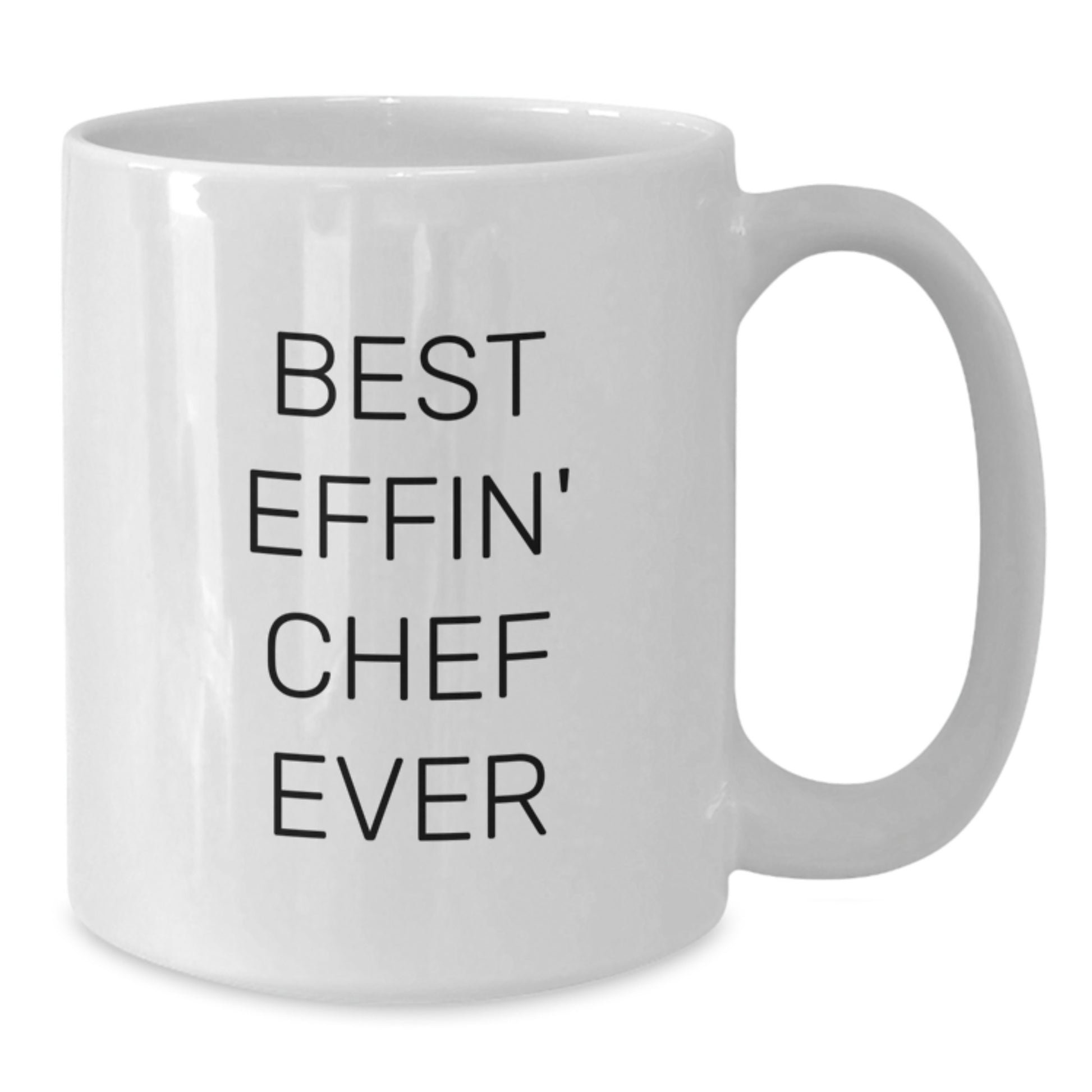 Funny Chef Gifts for Men Friends Coworkers Family - Best Effin' Chef Ever White Coffee Mug, 11oz or 15oz Capacity, Ceramic, Microwave and Dishwasher Safe - Additional