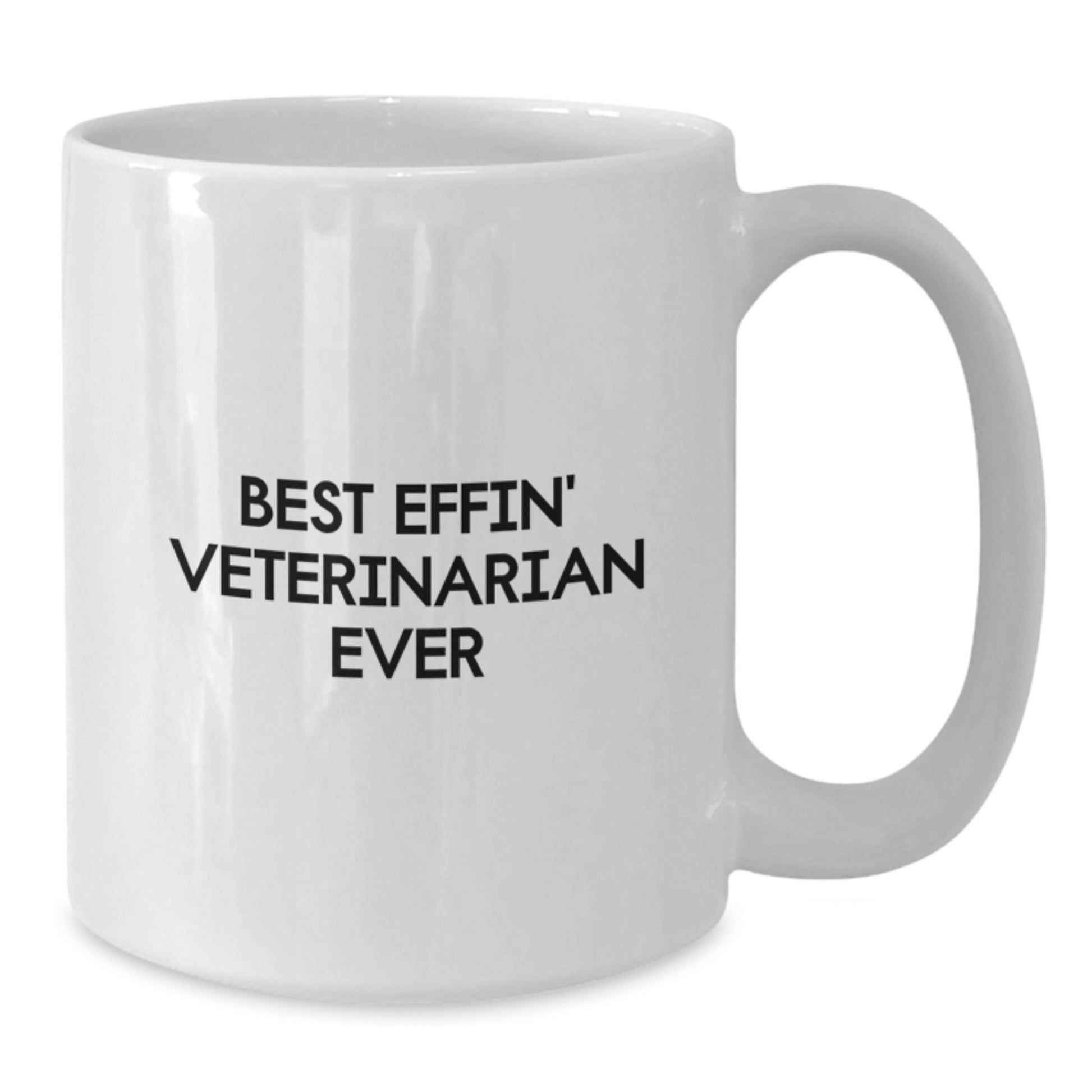 Funny Veterinary Gifts for Men, Best Effin' Veterinarian Ever White Coffee Mug, Graduation Unique Gifts from Friends to Veterinarian - Additional