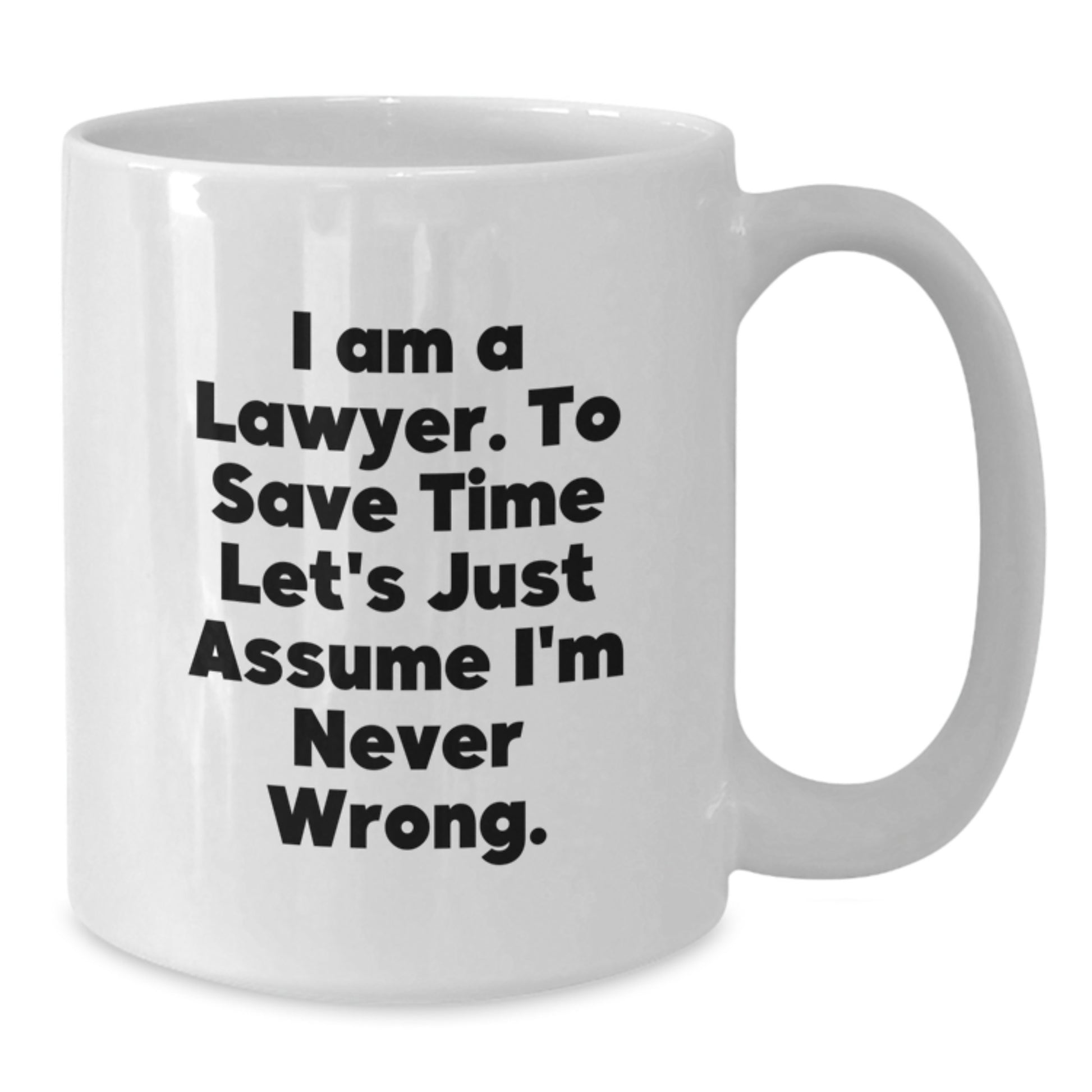 Funny Lawyer Gifts for Men, Unique White Coffee Mug from Friends, I'm Never Wrong Quote - Additional