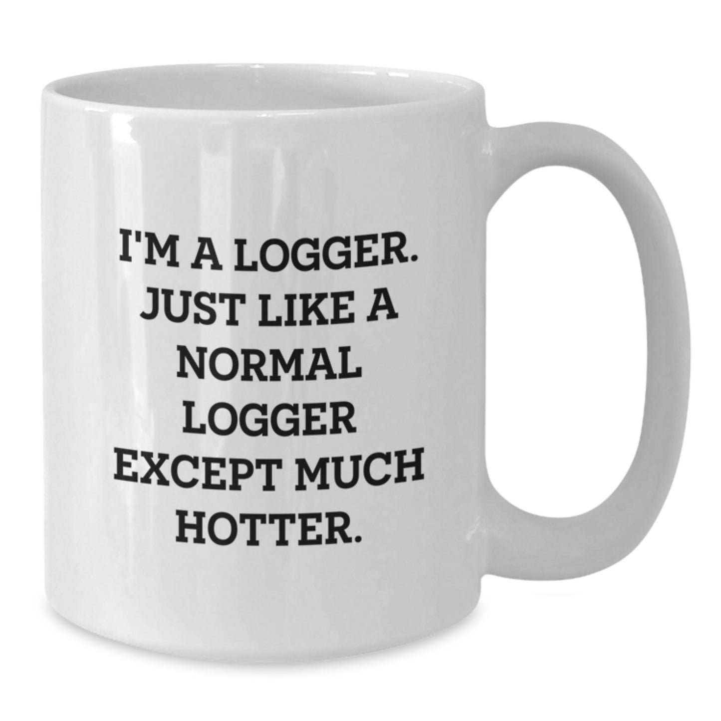 Funny Logger Gifts, White Coffee Mug for Birthday, 'I'm A Logger' Quote - Additional