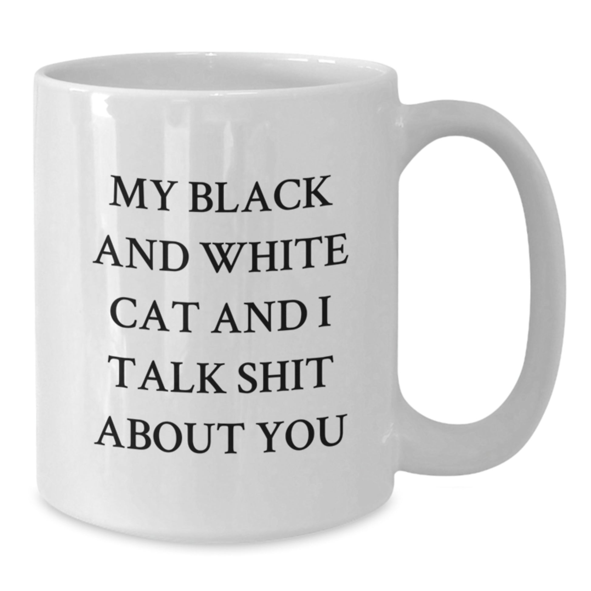 Funny Black and White Cat Birthday Unique Gifts - White Coffee Mug for Cat Lover Friends Family from Men Women - Additional