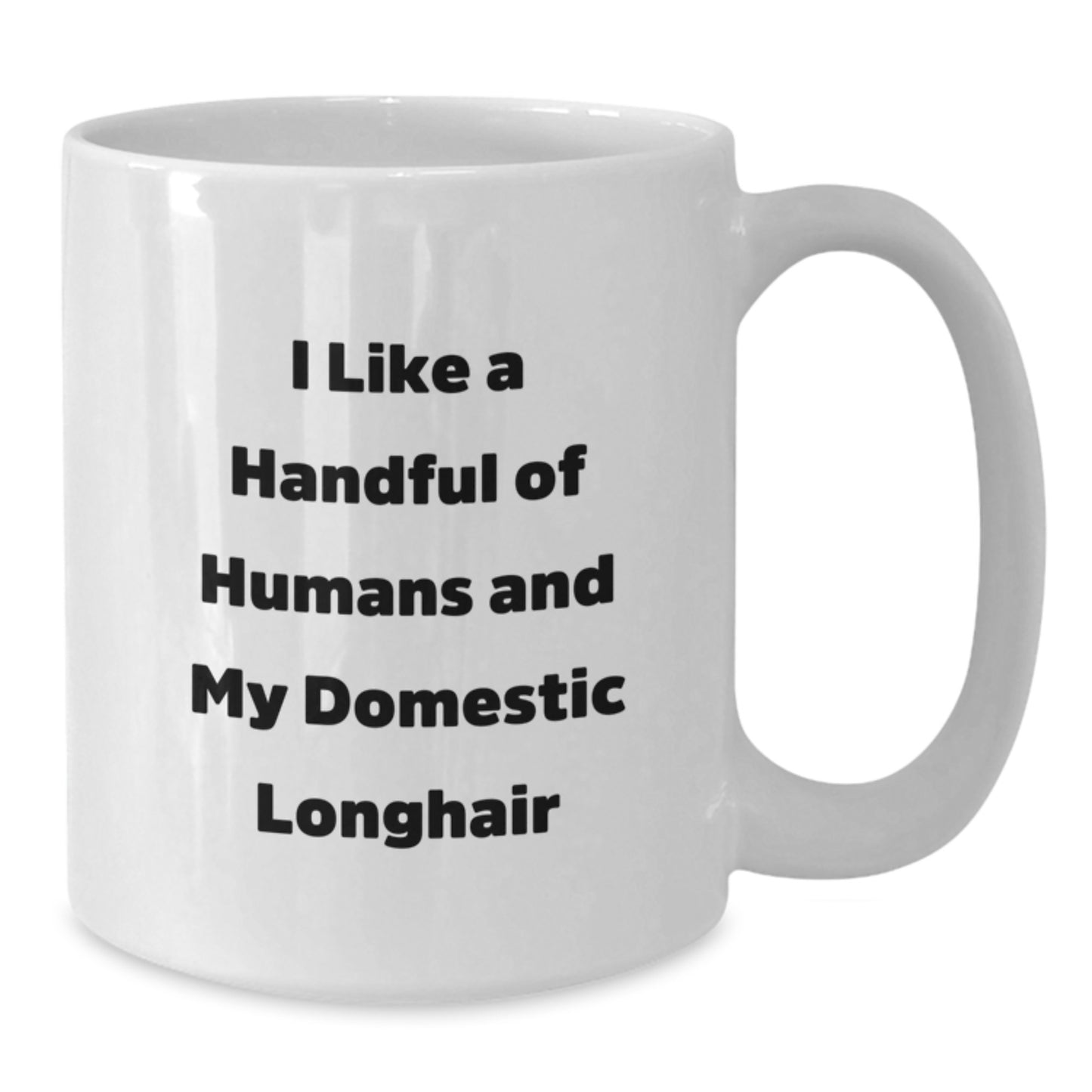 Funny Domestic Longhair Cat Gifts from Men to Friends, White Coffee Mug for Christmas - Additional