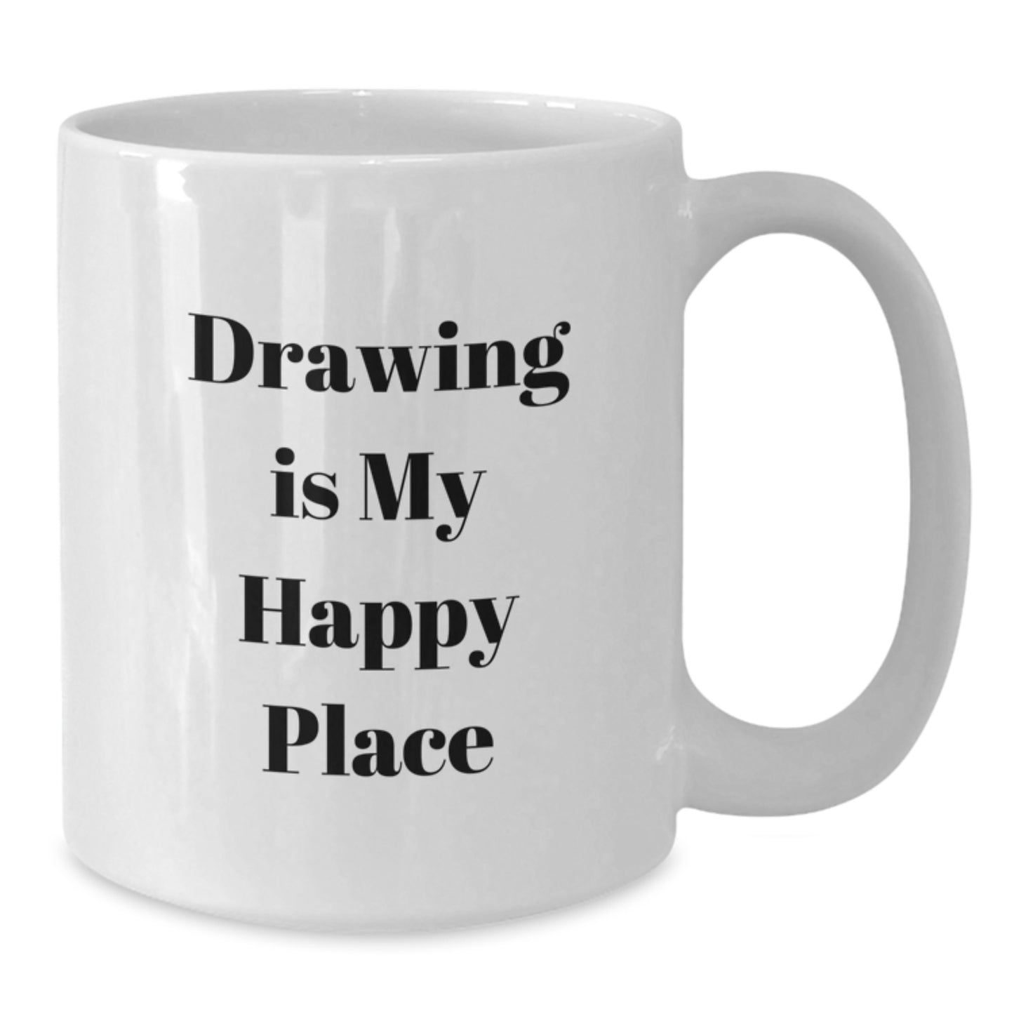 Funny Drawing Gifts for Him, Unique White Coffee Mug, 'Drawing Is My Happy Place' Quote for Graduation, Gifts from Friends, Family, Coworkers, or Men. - Additional