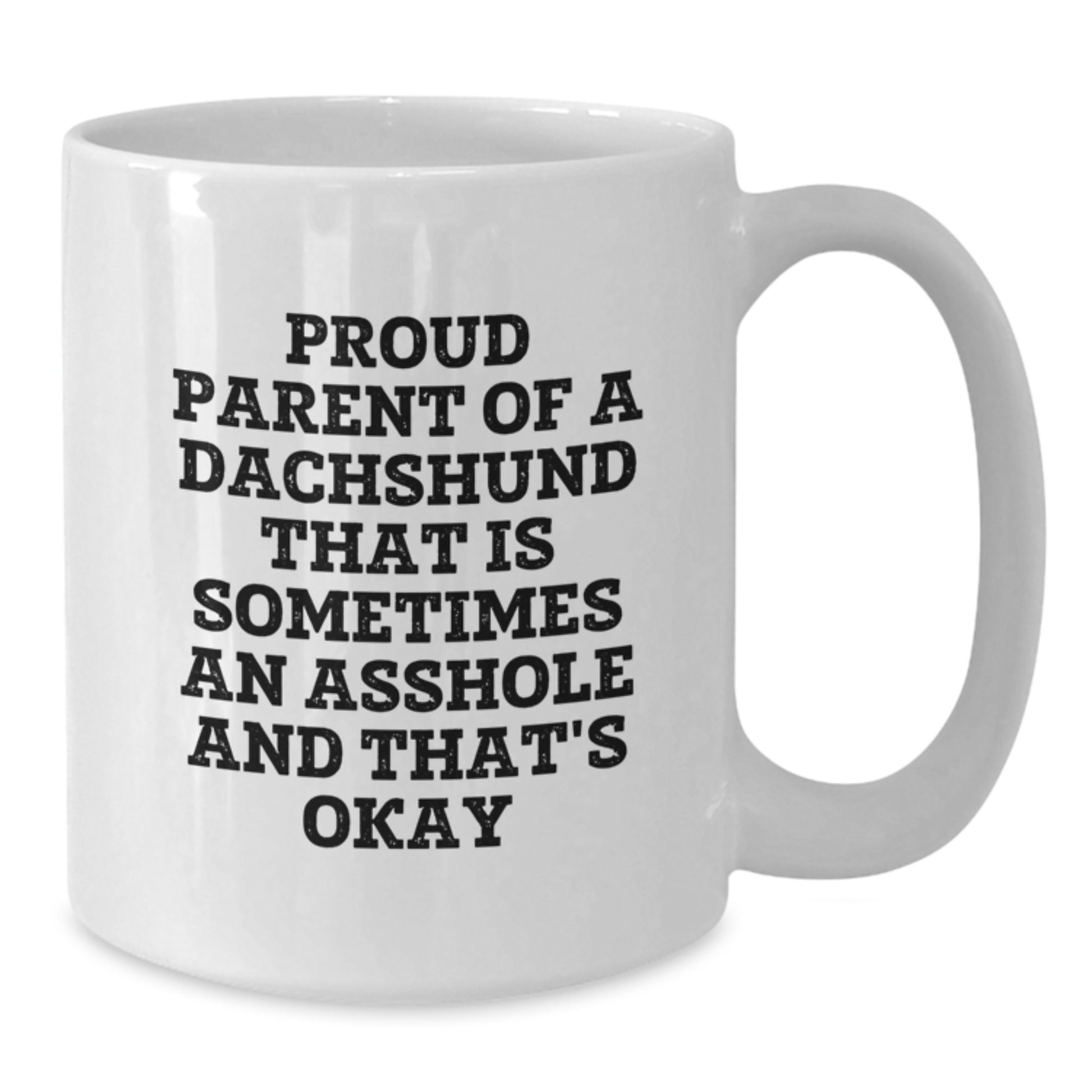 Funny Dachshund Dog Gifts for Father's Day, White Coffee Mug for Dad, Proud Parent Mugs - Additional