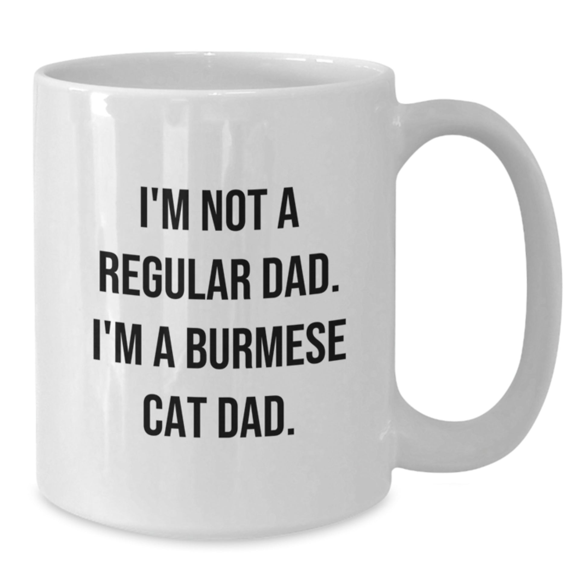 Funny Burmese Cat Dad Gifts from Friends, Inspirational Coffee Mug for Men Graduation Unique Gifts, White Coffee Mug with Quote I'm Not A Regular Dad. I'm A Burmese Cat Dad. - Additional