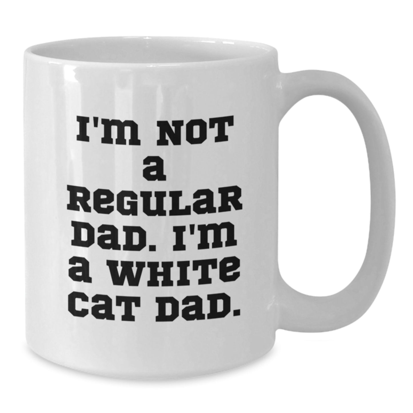 Funny White Cat Dad Gifts from Men to Friends White Coffee Mug White Cat Enthusiast Unique Christmas Unique Gifts - Additional