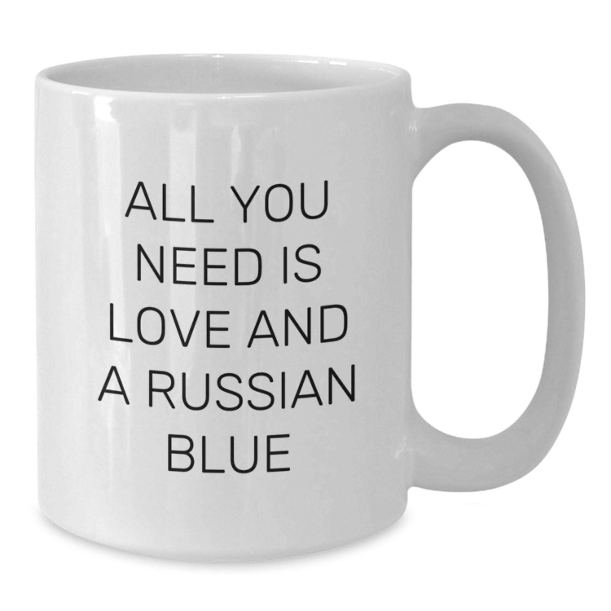 Funny Russian Blue Cat Gifts from Friends for Him on Birthday Unique White Coffee Mug - Additional