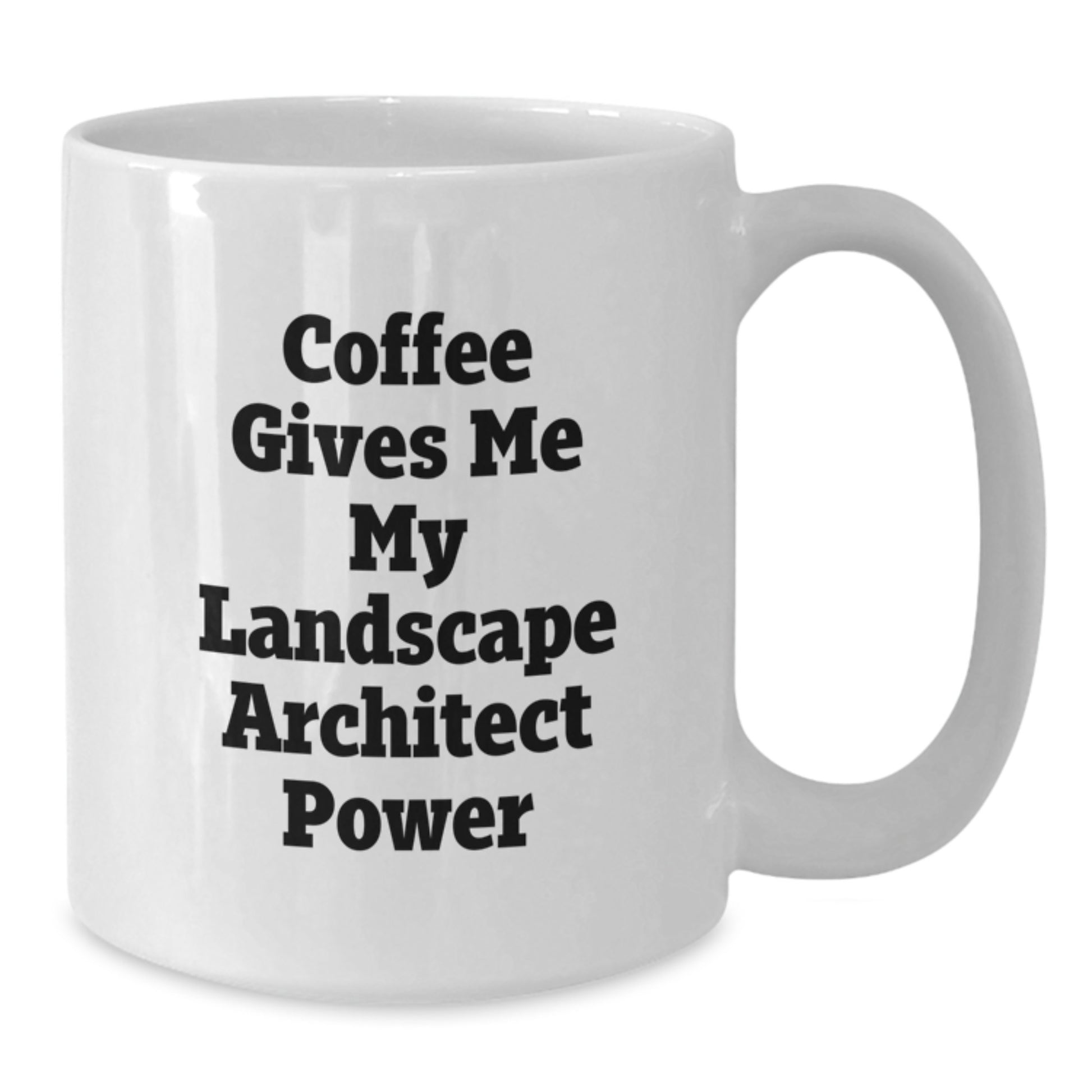 Funny Landscape Architect Christmas Unique Gifts from Men, Christmas Unique Gifts for Landscape Architect, White Coffee Mug with Coffee Gives Me My Landscape Architect Power Quote - Additional