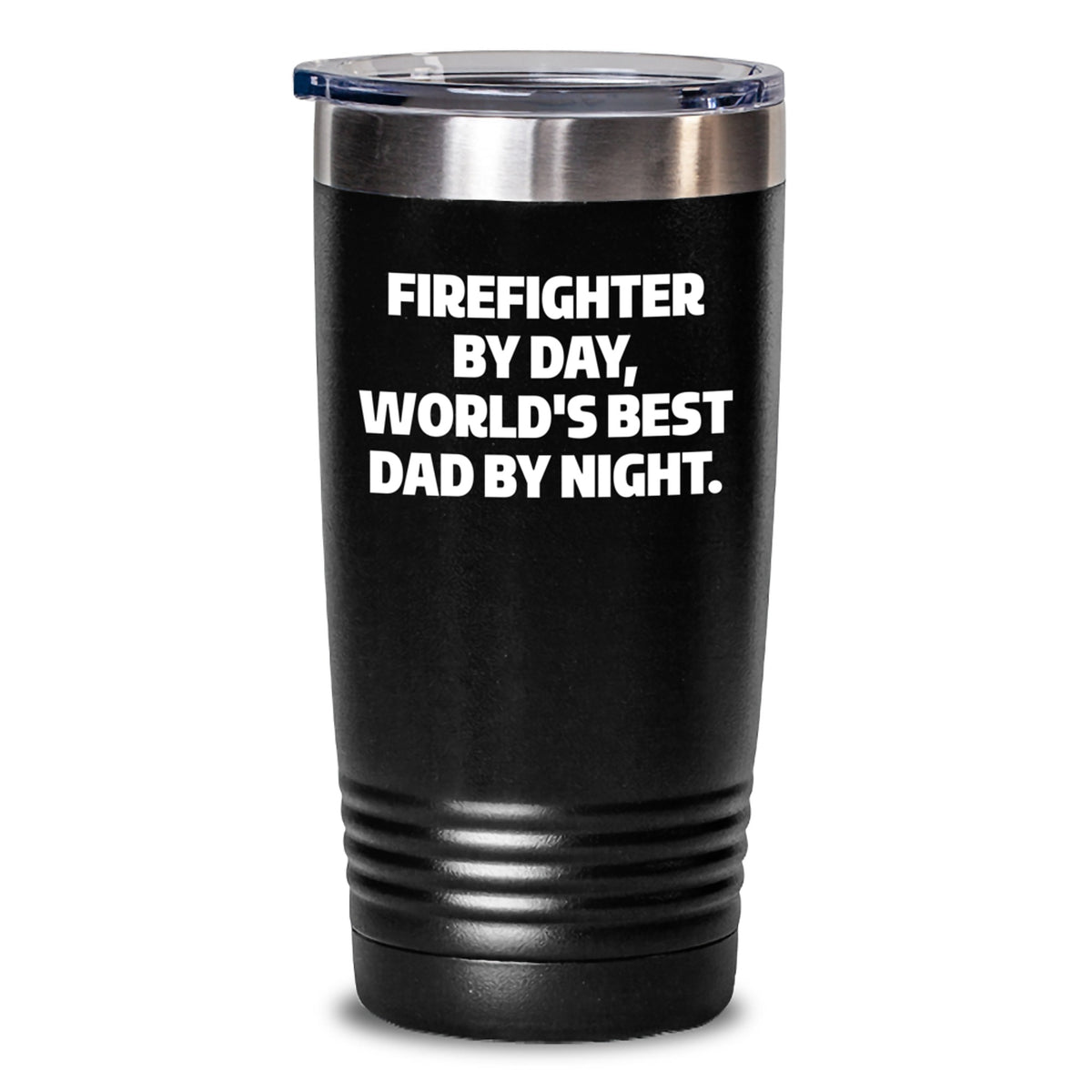 Funny Gift for Firefighter By Day, World's Best Dad By Night - 20oz or 30oz Tumbler for Birthday - Main