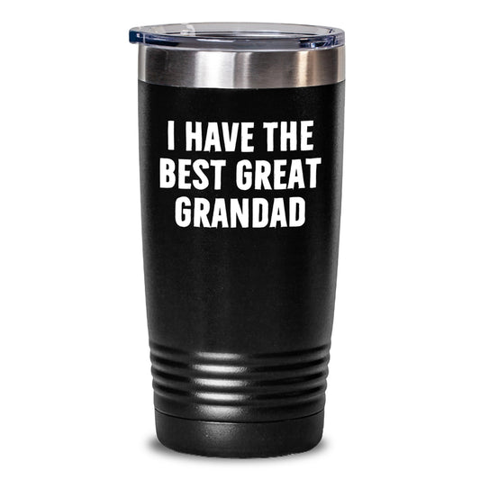 Funny Grandad Gifts from Men, Unique Valentine's Gifts for Grandad, Great Grandad Tumbler, 'I Have The Best Great Grandad' Insulated Tumbler, Stainless Steel, Powder Coating, 20oz, 30oz - Main