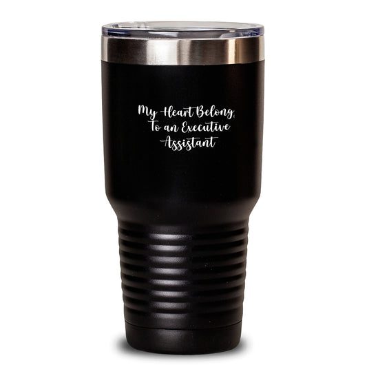 Funny Executive Assistant Gifts from Men to Women, Tumbler for Friends, Coworkers, Family - My Heart Belongs To An Executive Assistant - Main