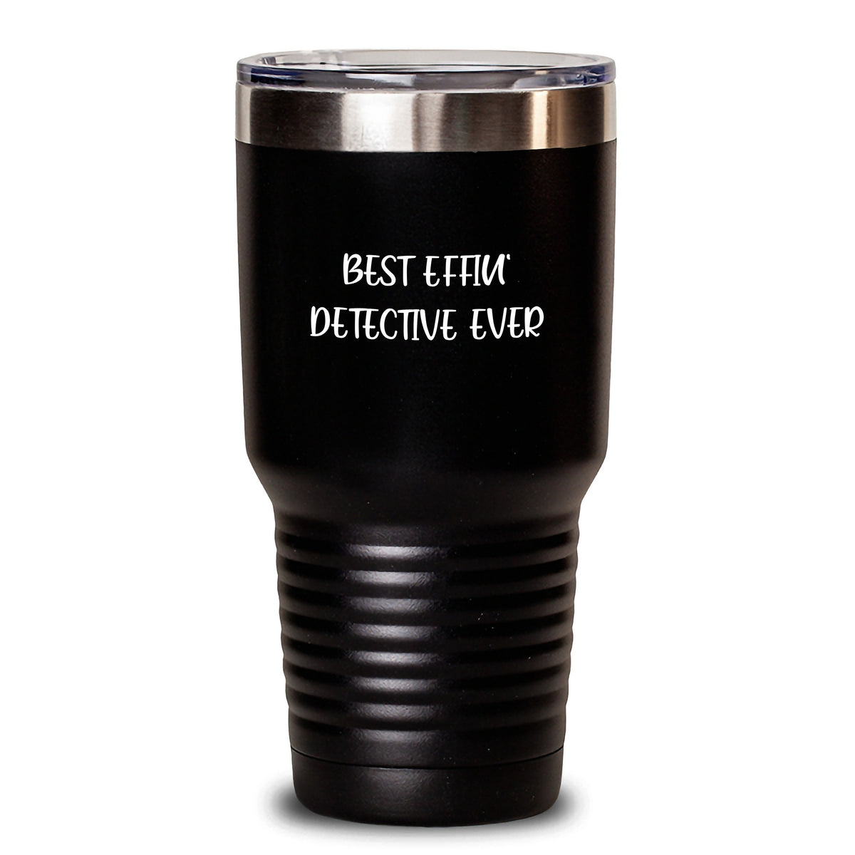 Funny Detective Gifts from Family for Men, Best Effin' Detective Ever Tumbler, Christmas Unique Tumblers for Hot and Cold Drinks - Main