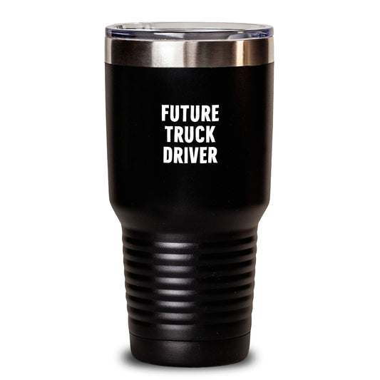 Funny Truck Driver Gifts for Men Tumbler - 'Future Truck Driver' Birthday Unique Ideas for Friends and Family - Main
