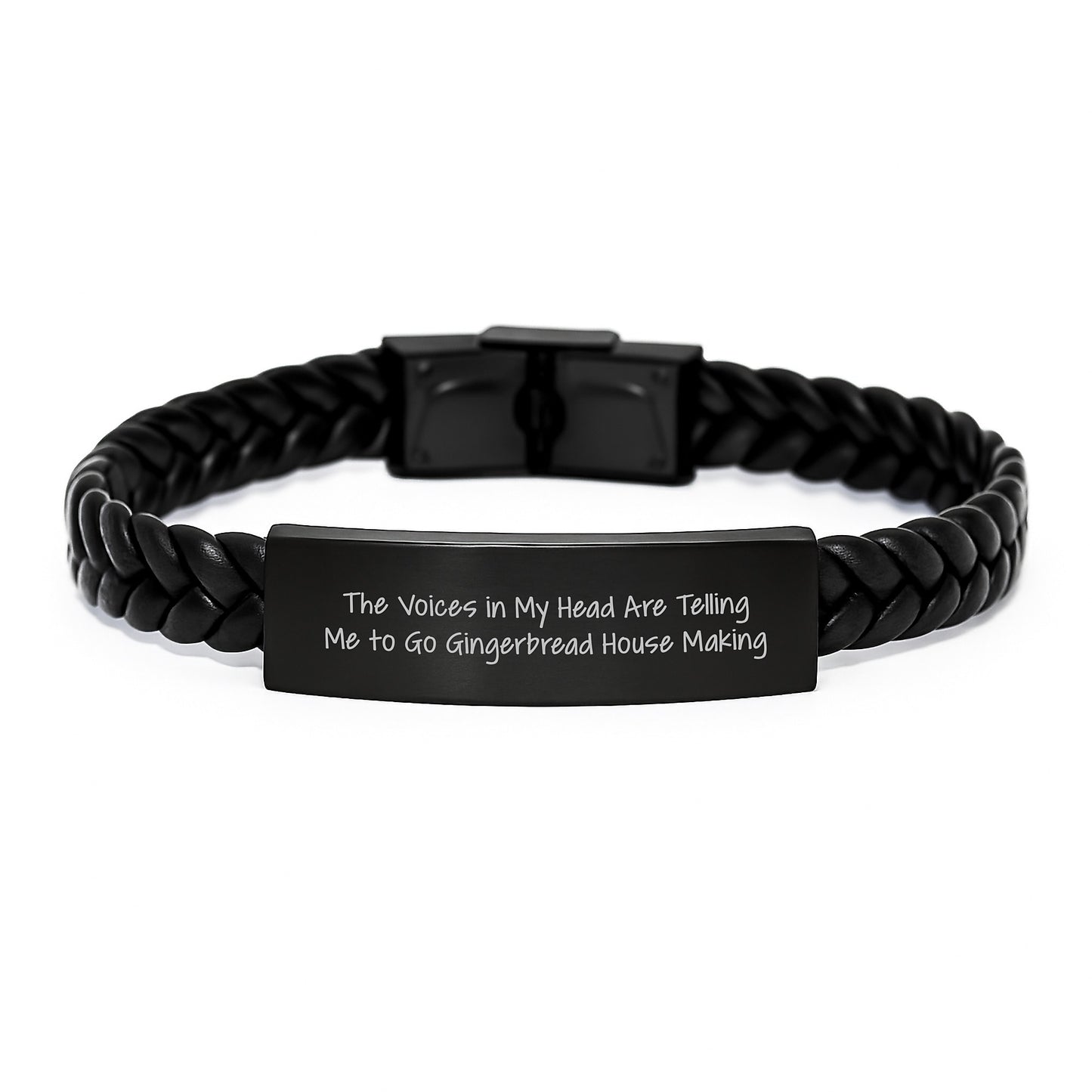 Funny Gingerbread House Making Gifts for Him - Graduation Unique Gifts from Friends to Family - Interlaced Leather Bracelet for Men - Image 1