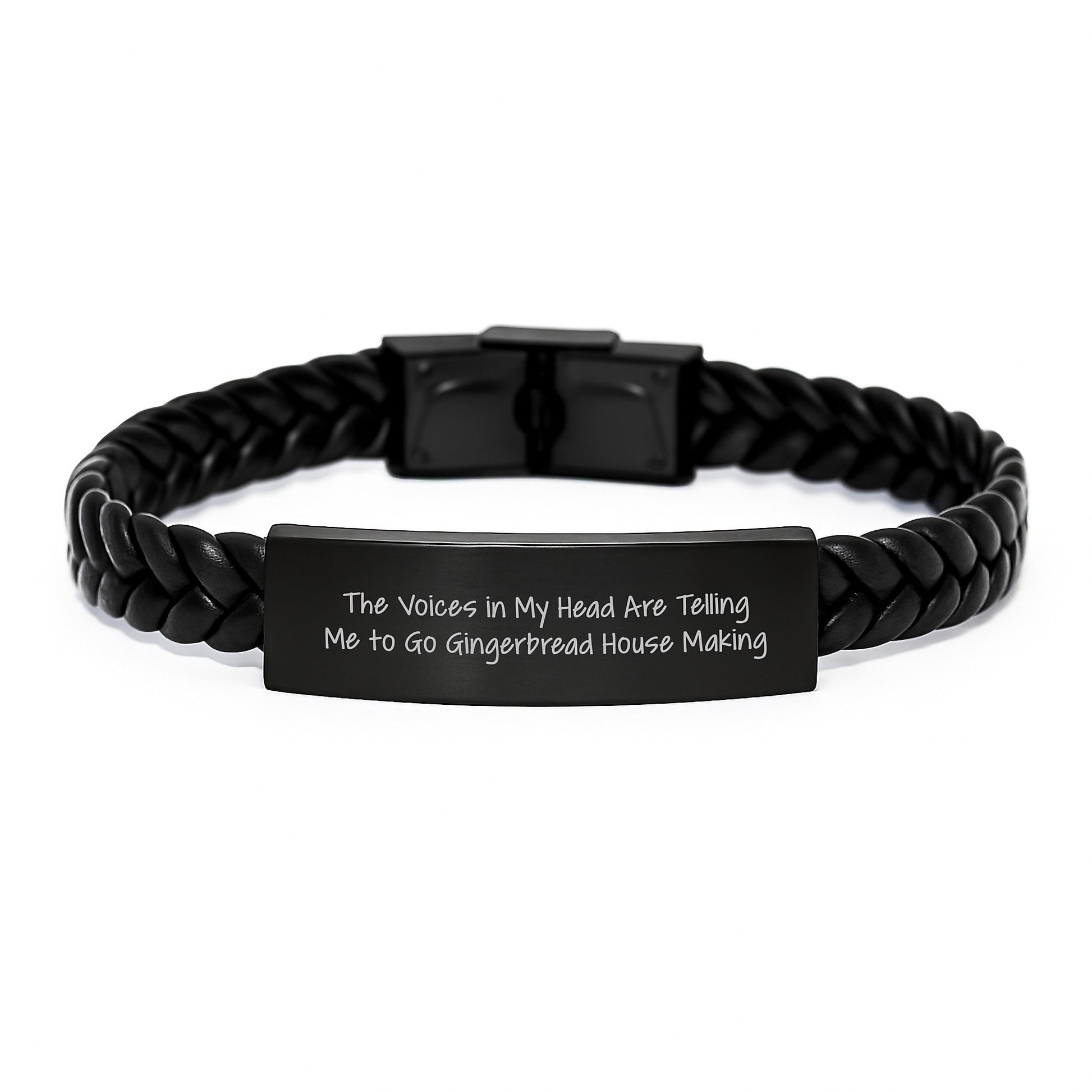 Funny Gingerbread House Making Gifts for Him - Graduation Unique Gifts from Friends to Family - Interlaced Leather Bracelet for Men - Image 1