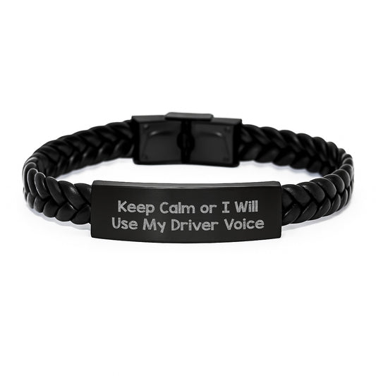 Funny Driver Voice Interlaced Leather Bracelets Gifts for Men Women from Friends Coworkers Family this Christmas - Image 1