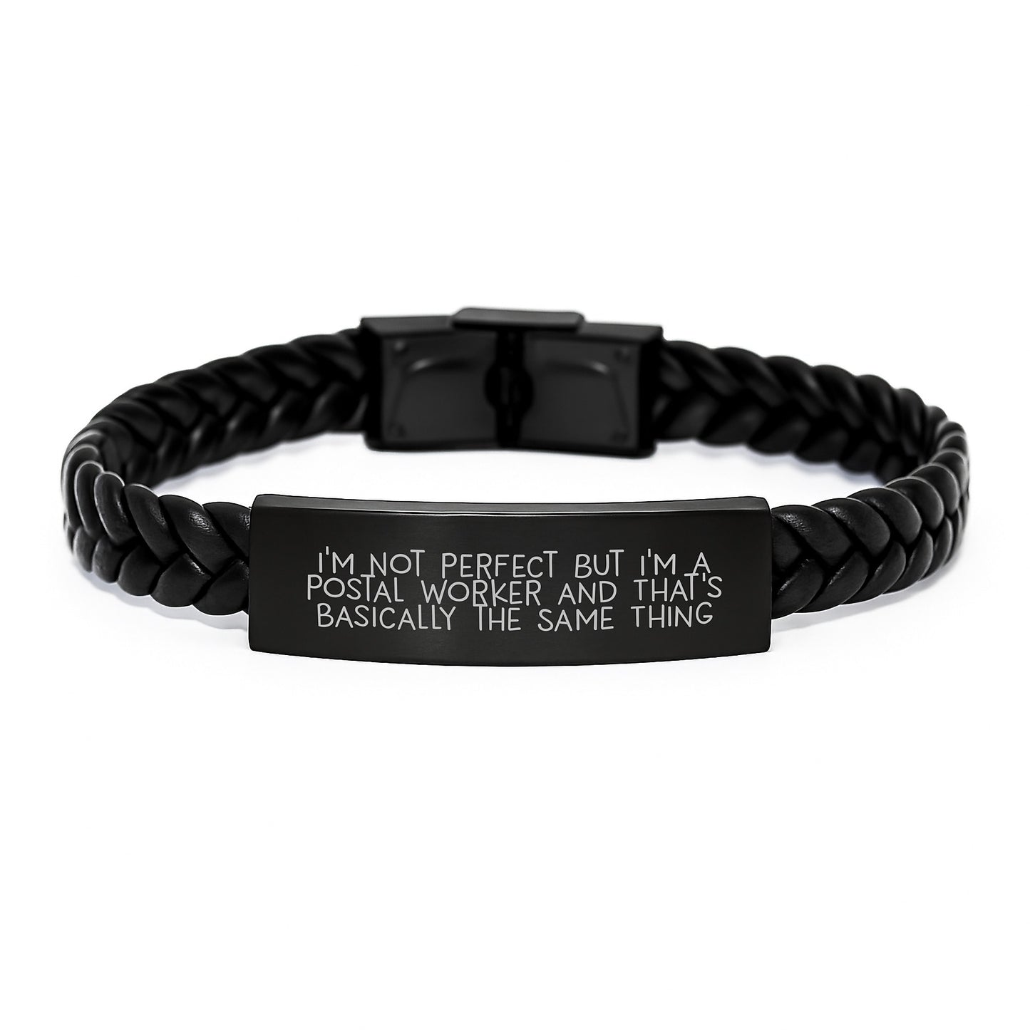 Funny Postal Worker Gifts from Family to Men, Funny Interlaced Leather Bracelet for Postal Worker Birthday Unique Gifts - Image 1