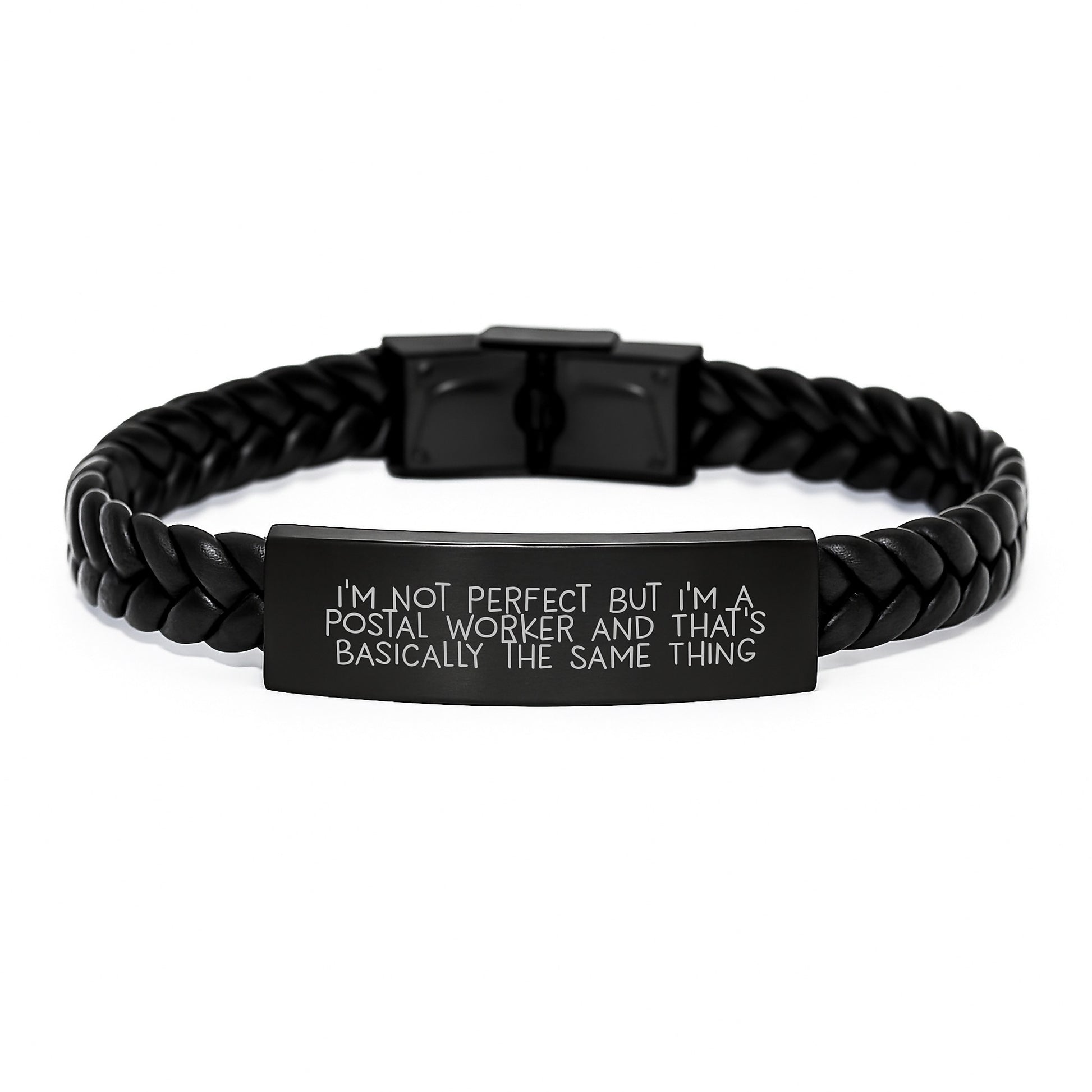 Funny Postal Worker Gifts from Family to Men, Funny Interlaced Leather Bracelet for Postal Worker Birthday Unique Gifts - Image 1