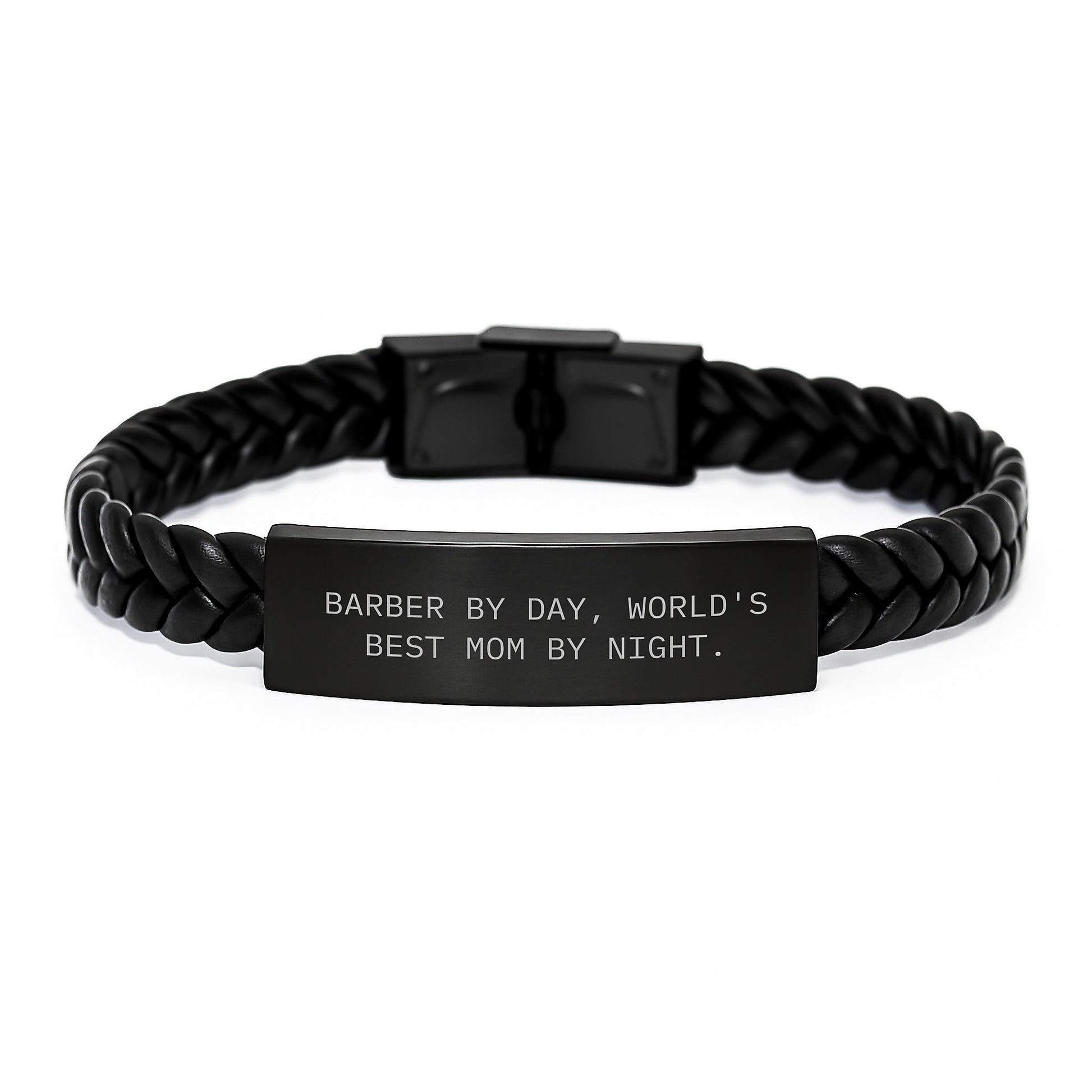 Barber Gifts, Funny Quote Interlaced Leather Bracelet, Gifts from Men to Barber, Unique Birthday Unique Gifts for Him - Image 1