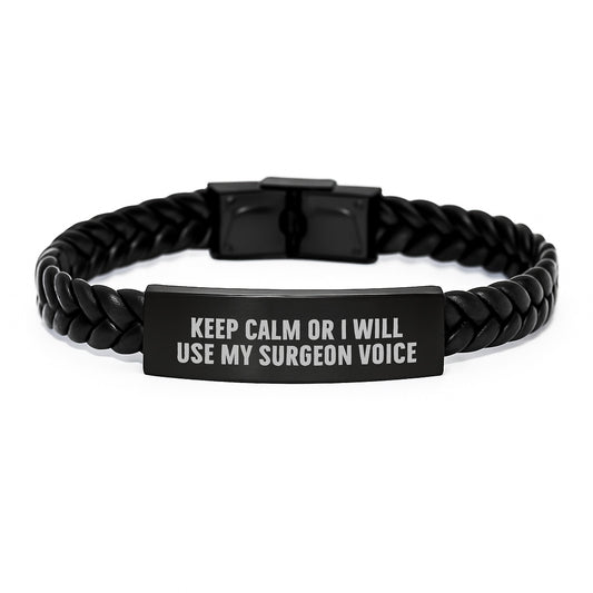Funny Surgeon Gifts from Men to Women Interlaced Leather Bracelet with Stainless Steel and PU Leather for Mother's Day Unique Gifts - Image 1