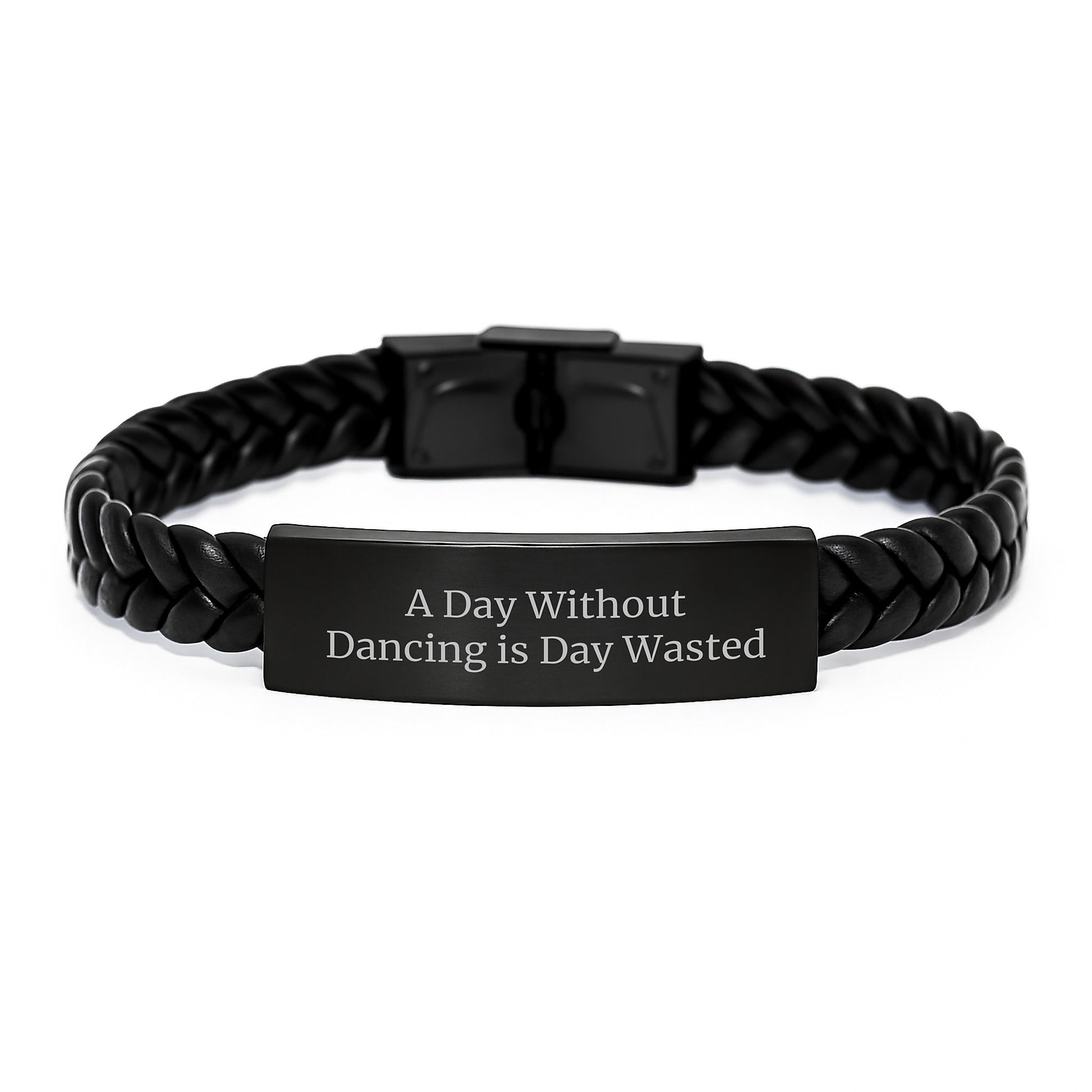 Dancing Enthusiasts Gifts from Friends for Birthday Unique Interlaced Leather Bracelets with Funny Quote - A Day Without Dancing Is Day Wasted - Image 1